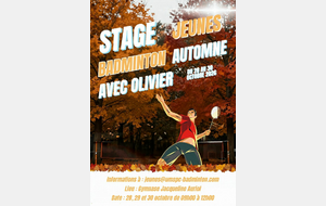 Stage jeunes Automne 28-29-30 octobre 2026